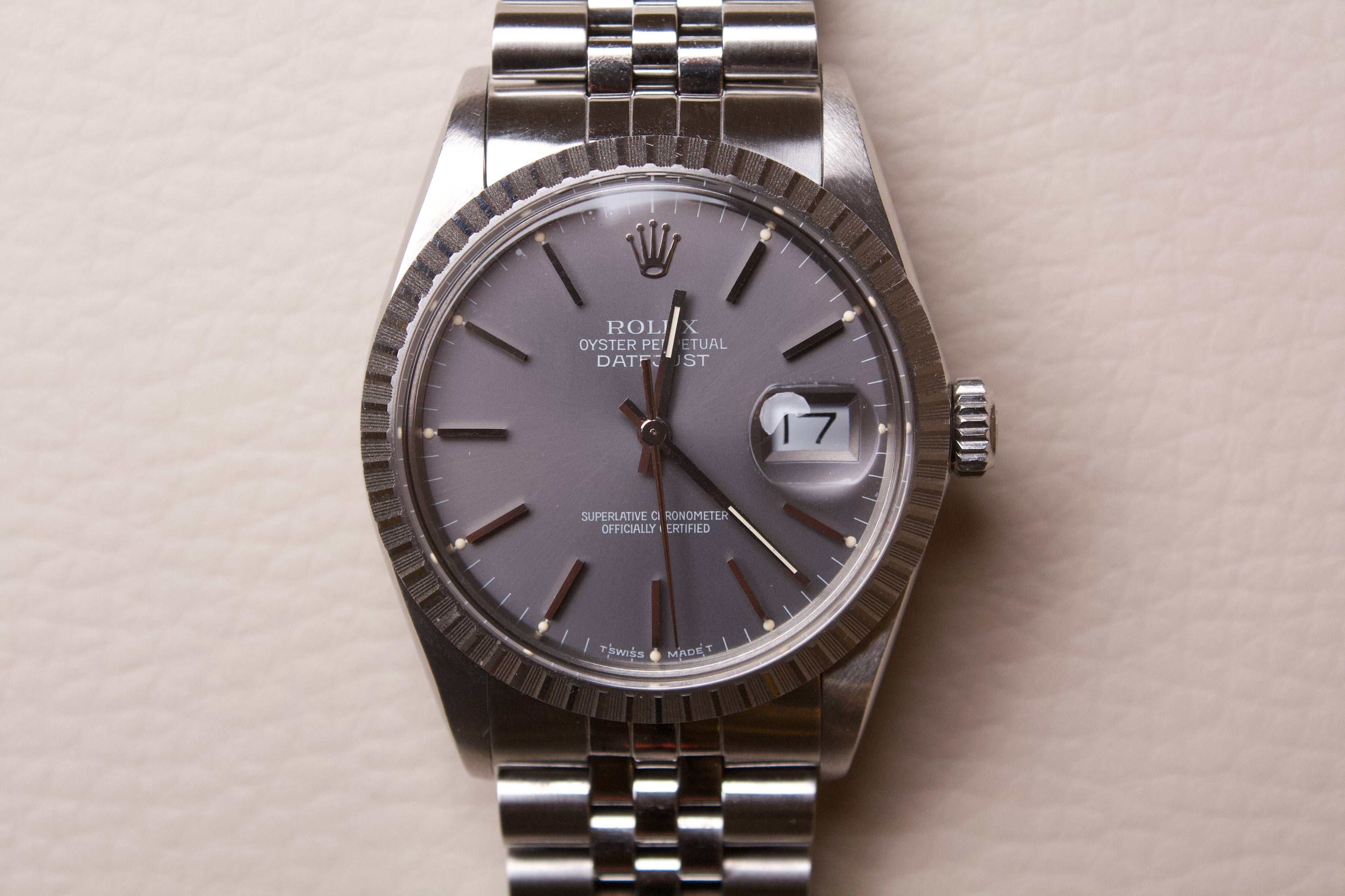 Rolex Datejust 16030 Gris Sunburst