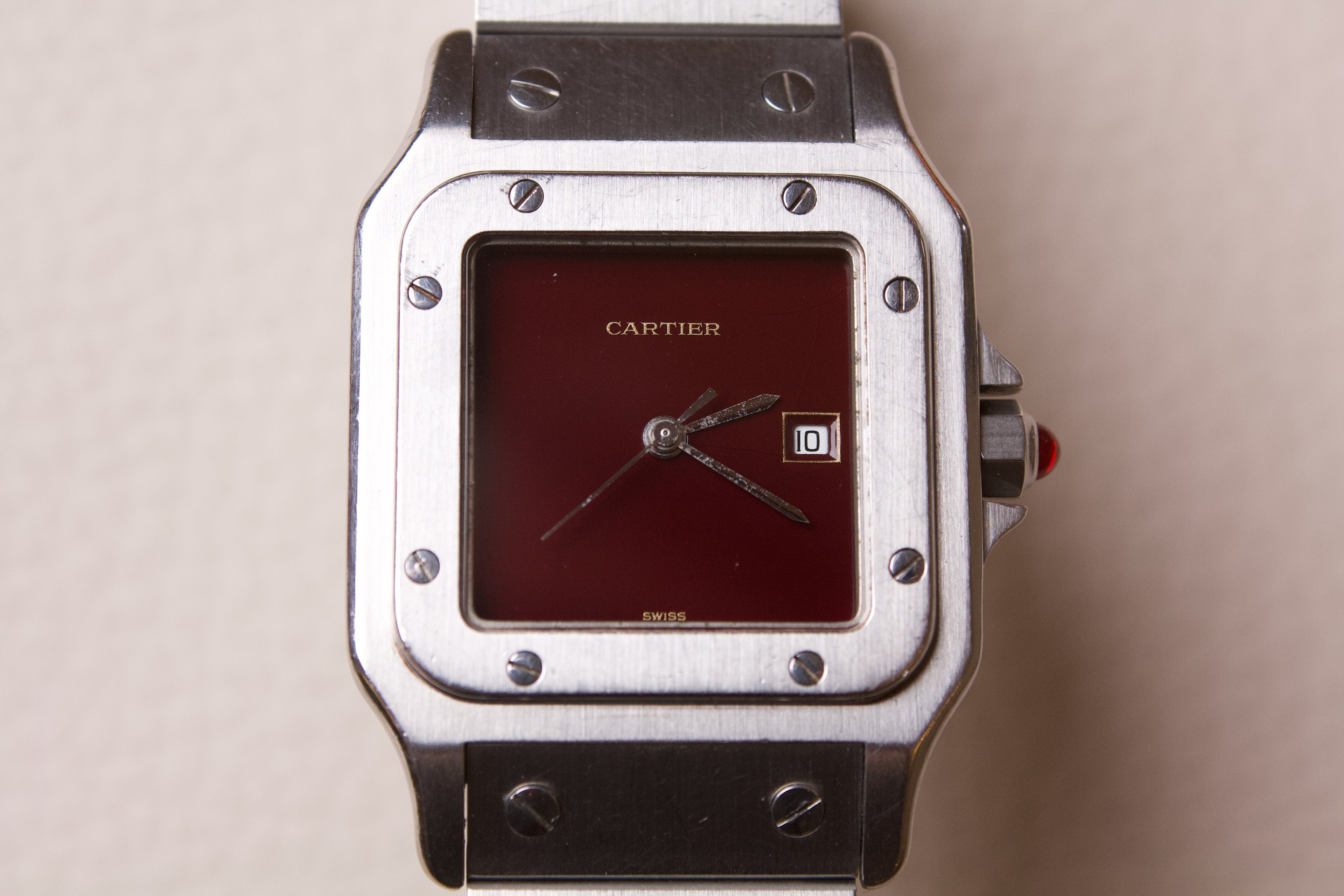 Cartier Santos 2960 Burgundy