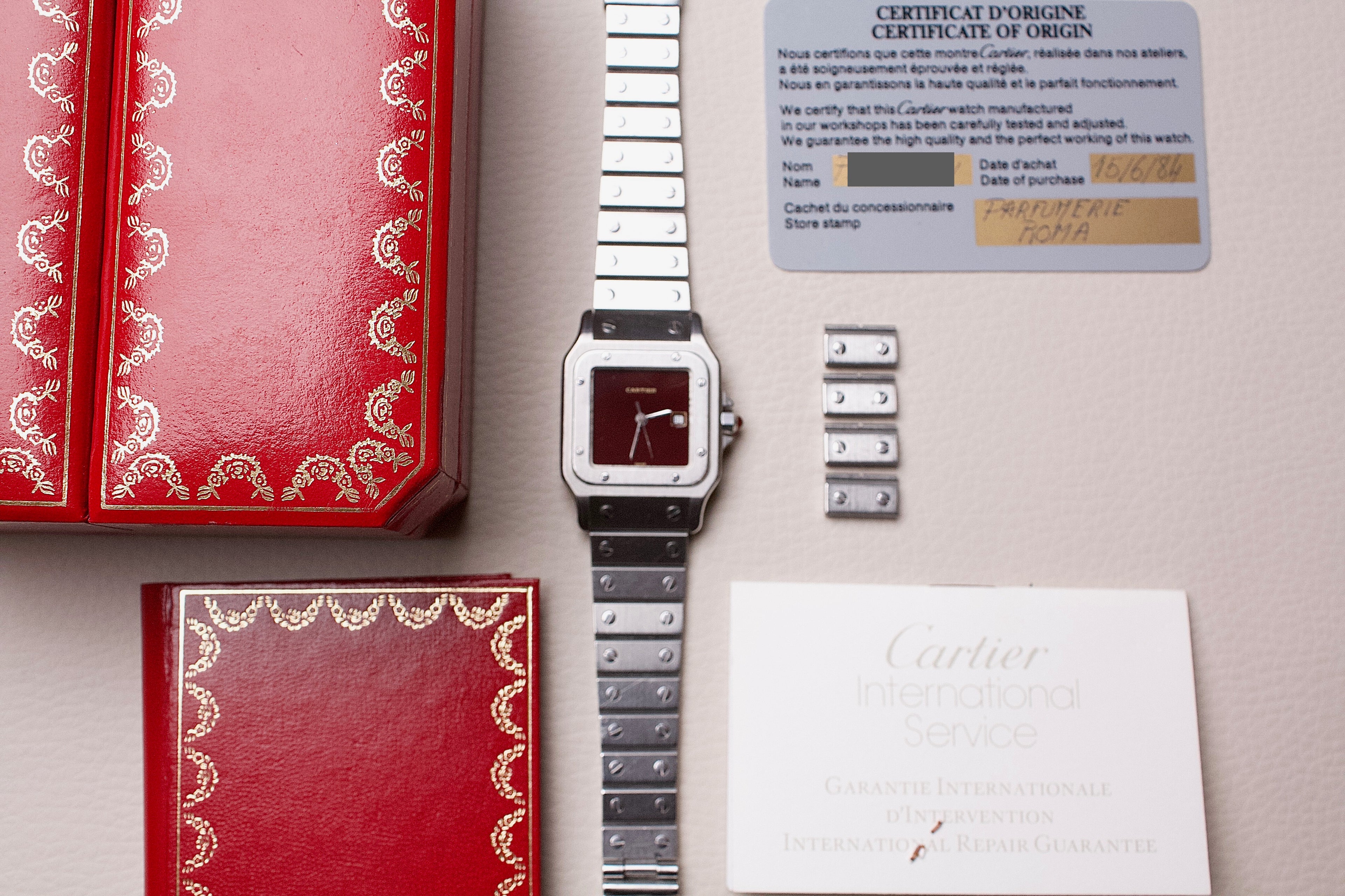 Cartier Santos 2960 Burgundy