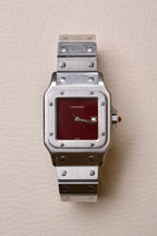 Cartier Santos Cadran Burgundy "Swiss" Only Full Set 2960