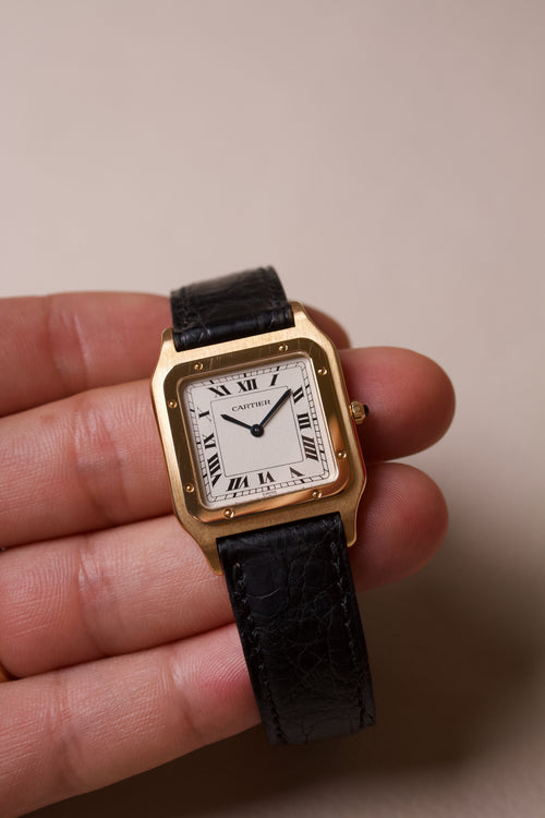 Cartier Santos Dumont Extra-Plate Cadran Guilloché Or Jaune 18K 821054