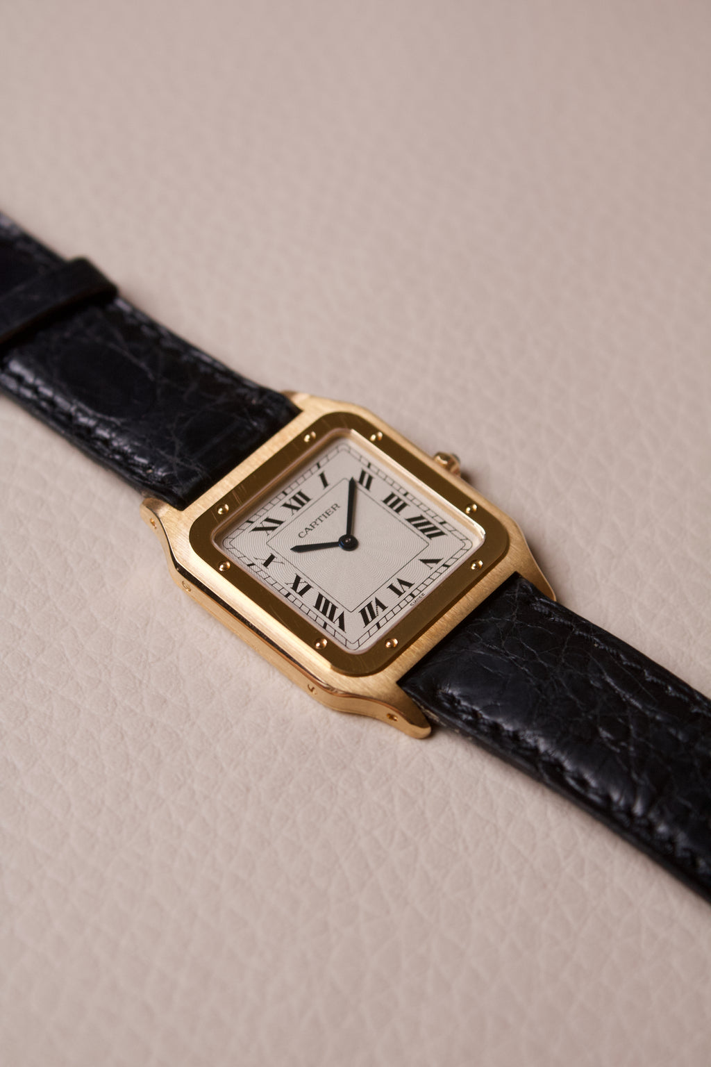 Cartier Santos Dumont Extra Plate Cadran Guilloché Or Jaune 18K 821054